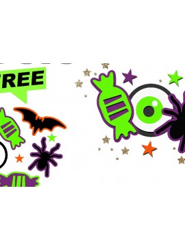 Σετ των 2 Intra απο ξύλο plywood 3mm-4mm πάχος - Halloween Elements 3D  Δίασταση 15x15 cm INTRAFABR-82520658