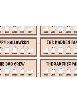 Σετ των 2 Intra απο ξύλο plywood 3mm-4mm πάχος - Halloween Family Ghost   Lasercut Δίασταση 15x15 cm INTRAFABR-106476228