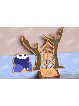 Σετ των 2 Intra απο ξύλο plywood 3mm-4mm πάχος - Halloween Garden Door | Στοιχειωμένο Σπίτι Δίασταση 15x15 cm INTRAFABR-104181145