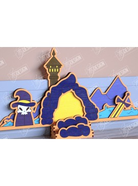 Σετ των 2 Intra απο ξύλο plywood 3mm-4mm πάχος - Halloween Garden Door | Στοιχειωμένο Σπίτι Δίασταση 15x15 cm INTRAFABR-104180806