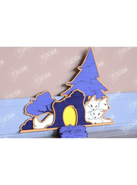 Σετ των 2 Intra απο ξύλο plywood 3mm-4mm πάχος - Halloween Garden Door | Στοιχειωμένο Σπίτι Δίασταση 15x15 cm INTRAFABR-104180809