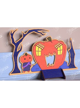 Σετ των 2 Intra απο ξύλο plywood 3mm-4mm πάχος - Halloween Garden Door | Στοιχειωμένο Σπίτι Δίασταση 15x15 cm INTRAFABR-104180812
