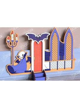 Σετ των 2 Intra απο ξύλο plywood 3mm-4mm πάχος - Halloween Garden Door | Στοιχειωμένο Σπίτι Δίασταση 15x15 cm INTRAFABR-104180819