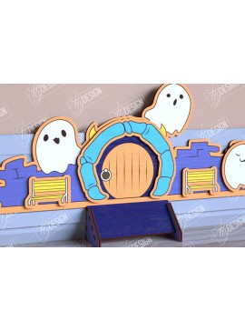 Σετ των 3 Intra απο ξύλο plywood 3mm-4mm πάχος - Halloween Garden Door | Στοιχειωμένο Σπίτι Δίασταση 15x15 cm INTRAFABR-104180828