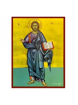 Σετ των 2 Εικόνα Ορθοδοξίας με περίγραμμα χρυσό σε ξύλο Φλαμουρίας  με  βάση Εικόνα Χριστός Ευλογών Χειροποίητη Ελληνορθόδοξη , Κρεμαστή πλάκα βυζαντινής τέχνης, χριστιανική τέχνη Διάσταση 10x7 cm (3,9 x 2,8 ίντσες) INTRAEK-670776