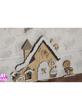 Σετ των 2 Intra απο ξύλο plywood 3mm-4mm πάχος - Halloween Garden Door | Μαγική Πόρτα | CNC Δίασταση 15x15 cm INTRAFABR-104624310