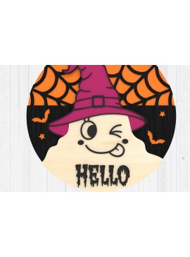 Σετ των 3 Intra απο ξύλο plywood 3mm-4mm πάχος - Halloween Ghost Sign 3D  Δίασταση 15x15 cm INTRAFABR-104923527