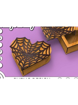 Σετ των 3 Intra απο ξύλο plywood 3mm-4mm πάχος - Κουτί δώρου Halloween για  Δίασταση 15x15 cm INTRAFABR-39318622