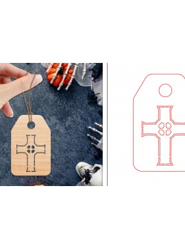 Σετ των 2 Intra απο ξύλο plywood 3mm-4mm πάχος - Ετικέτες δώρου αποκριών  | Ετικέτες  Δίασταση 15x15 cm INTRAFABR-103067580