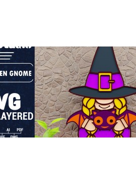 Σετ των 2 Intra απο ξύλο plywood 3mm-4mm πάχος - Halloween Gnome 3D  Papercut Δίασταση 1500x1500 cm INTRAFABR-76247093