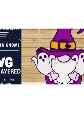 Σετ των 2 Intra απο ξύλο plywood 3mm-4mm πάχος - Halloween Gnome 3D  Papercut Δίασταση 1500x1500 cm INTRAFABR-76309281