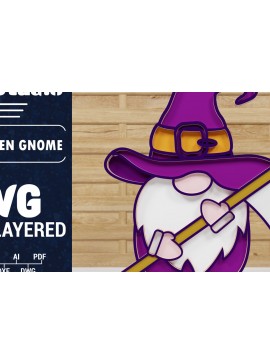 Σετ των 2 Intra απο ξύλο plywood 3mm-4mm πάχος - Halloween Gnome 3D  Papercut Δίασταση 1500x1500 cm INTRAFABR-76397644