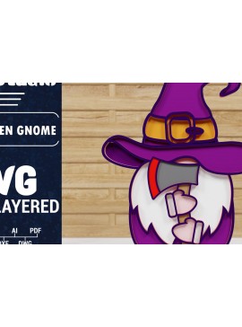 Σετ των 2 Intra απο ξύλο plywood 3mm-4mm πάχος - Halloween Gnome 3D  Papercut Δίασταση 1500x1500 cm INTRAFABR-76397645