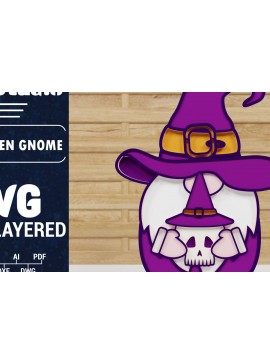 Σετ των 2 Intra απο ξύλο plywood 3mm-4mm πάχος - Halloween Gnome 3D  Papercut Δίασταση 1500x1500 cm INTRAFABR-76397652
