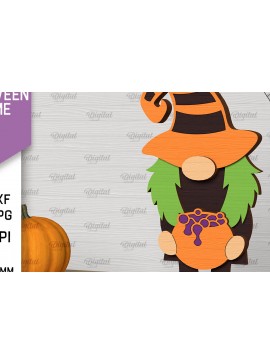 Σετ των 2 Intra απο ξύλο plywood 3mm-4mm πάχος - Διακόσμηση Halloween Gnome Laser Cut Δίασταση 15x15 cm INTRAFABR-104686296