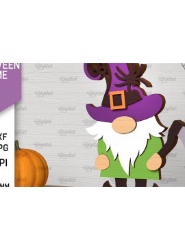 Σετ των 2 Intra απο ξύλο plywood 3mm-4mm πάχος - Διακόσμηση Halloween Gnome Laser Cut Δίασταση 15x15 cm INTRAFABR-104685657