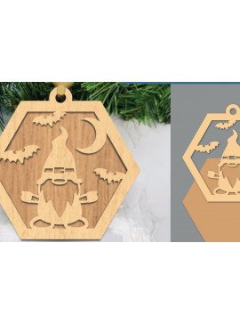 Σετ των 3 Intra απο ξύλο plywood 3mm-4mm πάχος - Στολίδι Halloween Gnome Laser Cut  Δίασταση 6x6 cm INTRAFABR-105774724
