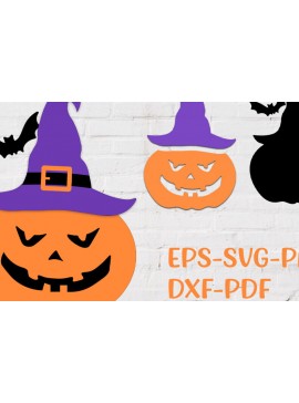Σετ των 2 Intra απο ξύλο plywood 3mm-4mm πάχος - Halloween Gnome  3d Δίασταση 15x15 cm INTRAFABR-77370814