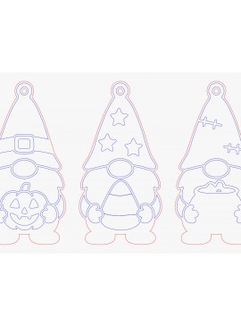Σετ των 2 Intra απο ξύλο plywood 3mm-4mm πάχος - Πακέτο Halloween Gnome  Δίασταση 15x15 cm INTRAFABR-122046326