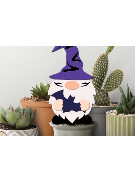 Σετ των 2 Intra απο ξύλο plywood 3mm-4mm πάχος - Halloween Gnome με κομμένο  νυχτερίδας Δίασταση 4x11 cm INTRAFABR-104521539