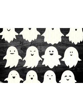 Σετ των 2 Intra απο ξύλο plywood 3mm-4mm πάχος - Halloween Gosts Laser Cut  PDF AI Δίασταση 15x15 cm INTRAFABR-107809159