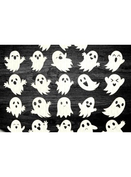 Σετ των 2 Intra απο ξύλο plywood 3mm-4mm πάχος - Halloween Gosts Laser Cut  PDF AI Δίασταση 15x15 cm INTRAFABR-107809122