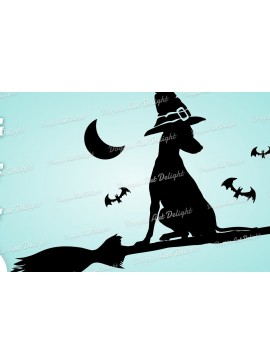Σετ των 2 Intra απο ξύλο plywood 3mm-4mm πάχος - Halloween Greyhound Puppy  Clipart Δίασταση 15x15 cm INTRAFABR-77778217