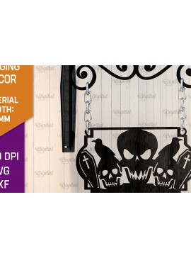 Σετ των 2 Intra απο ξύλο plywood 3mm-4mm πάχος - Κρεμαστό ντεκόρ Halloween Κόψιμο με λέιζερ Δίασταση 15x15 cm INTRAFABR-105131736