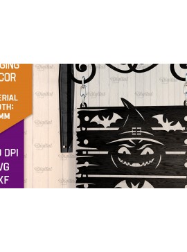 Σετ των 2 Intra απο ξύλο plywood 3mm-4mm πάχος - Κρεμαστό ντεκόρ Halloween Κόψιμο με λέιζερ Δίασταση 15x15 cm INTRAFABR-105131547
