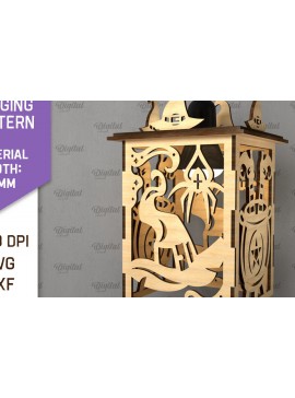 Σετ των 2 Intra απο ξύλο plywood 3mm-4mm πάχος - Αποκριάτικο Κρεμαστό Φανάρι με λέιζερ Δίασταση 15x15 cm INTRAFABR-104870250