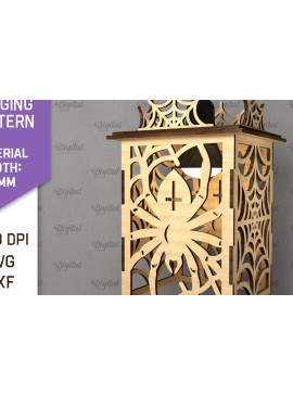 Σετ των 2 Intra απο ξύλο plywood 3mm-4mm πάχος - Αποκριάτικο Κρεμαστό Φανάρι με λέιζερ Δίασταση 15x15 cm INTRAFABR-104870115