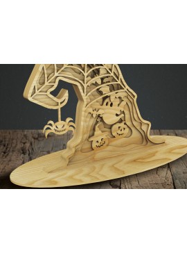 Σετ των 2 Intra απο ξύλο plywood 3mm-4mm πάχος - Πρότυπο αποκοπής με λέιζερ καπέλων αποκριών Δίασταση 13x16 cm INTRAFABR-78919314