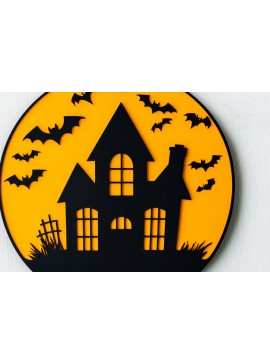 Σετ των 2 Intra απο ξύλο plywood 3mm-4mm πάχος - Halloween Haunted House Decor  Δίασταση 15x15 cm INTRAFABR-103101065