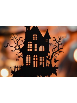 Σετ των 2 Intra απο ξύλο plywood 3mm-4mm πάχος - Halloween Haunted House Decor  Δίασταση 15x15 cm INTRAFABR-103054577
