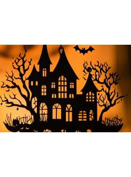 Σετ των 2 Intra απο ξύλο plywood 3mm-4mm πάχος - Halloween Haunted House Decor  Δίασταση 15x15 cm INTRAFABR-103056129