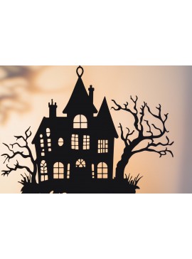 Σετ των 2 Intra απο ξύλο plywood 3mm-4mm πάχος - Halloween Haunted House Decor  Δίασταση 15x15 cm INTRAFABR-103037988
