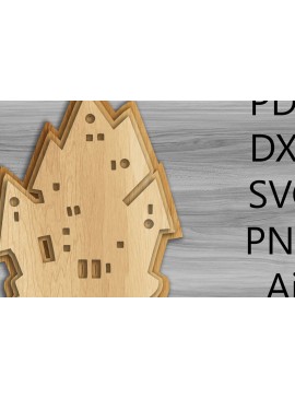 Σετ των 2 Intra απο ξύλο plywood 3mm-4mm πάχος - Halloween Haunted House Laser/Κοπή ξύλου Δίασταση 15x15 cm INTRAFABR-36353728