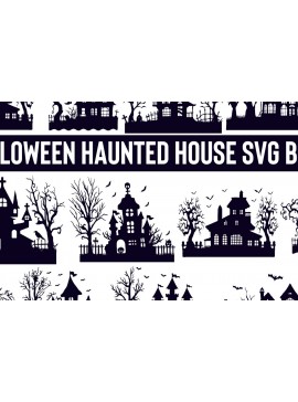 Σετ των 2 Intra απο ξύλο plywood 3mm-4mm πάχος - Πακέτο Halloween Haunted House  Δίασταση 15x15 cm INTRAFABR-125229675