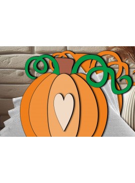 Σετ των 2 Intra απο ξύλο plywood 3mm-4mm πάχος - Halloween Heart Pumpkin Ppkin Laser  Δίασταση 15x15 cm INTRAFABR-106762833