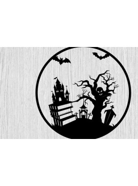 Intra απο ξύλο plywood 3mm-4mm πάχος - Αρχεία λέιζερ μετάλλων βιβλίων τρόμου Halloween Δίασταση 40x50 cm INTRAFABR-103742573