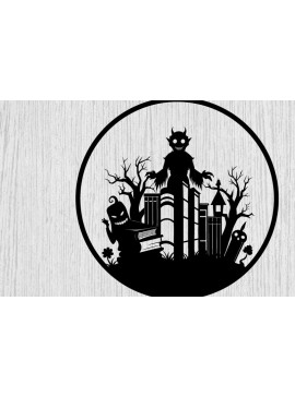 Intra απο ξύλο plywood 3mm-4mm πάχος - Αρχεία λέιζερ μετάλλων βιβλίων τρόμου Halloween Δίασταση 40x50 cm INTRAFABR-103742910