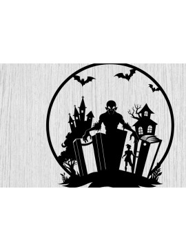 Intra απο ξύλο plywood 3mm-4mm πάχος - Βιβλία τρόμου Halloween Μεταλλική τέχνη τοίχου Δίασταση 40x50 cm INTRAFABR-103325660