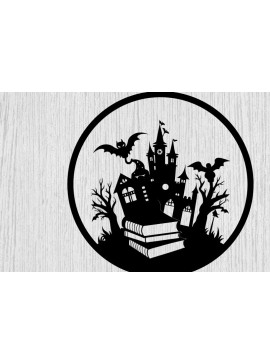 Intra απο ξύλο plywood 3mm-4mm πάχος - Βιβλία τρόμου Halloween Μεταλλική τέχνη τοίχου Δίασταση 40x50 cm INTRAFABR-103395464