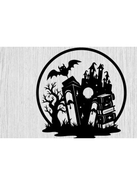 Intra απο ξύλο plywood 3mm-4mm πάχος - Βιβλία τρόμου Halloween Μεταλλική τέχνη τοίχου Δίασταση 40x50 cm INTRAFABR-103395518