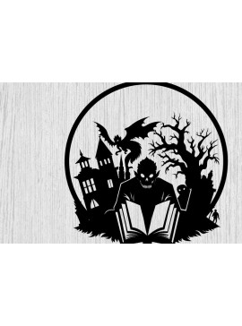 Intra απο ξύλο plywood 3mm-4mm πάχος - Βιβλία τρόμου Halloween Μεταλλική τέχνη τοίχου Δίασταση 40x50 cm INTRAFABR-103325354