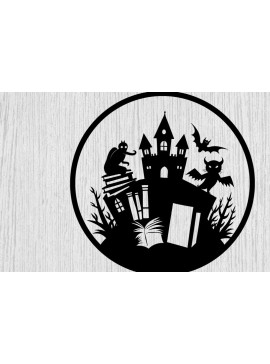 Intra απο ξύλο plywood 3mm-4mm πάχος - Βιβλία τρόμου Halloween Μεταλλική τέχνη τοίχου Δίασταση 40x50 cm INTRAFABR-103325502