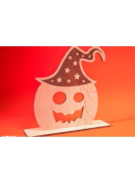 Σετ των 2 Intra απο ξύλο plywood 3mm-4mm πάχος - Halloween Jack O Lantern Decor Cut Laser Δίασταση 15x15 cm INTRAFABR-74276749