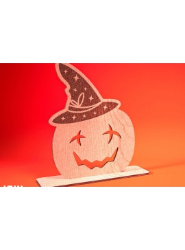 Σετ των 2 Intra απο ξύλο plywood 3mm-4mm πάχος - Halloween Jack O Lantern Decor Cut Laser Δίασταση 15x15 cm INTRAFABR-74276794