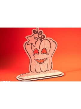 Σετ των 2 Intra απο ξύλο plywood 3mm-4mm πάχος - Halloween Jack O Lantern Decor Cut Laser Δίασταση 15x15 cm INTRAFABR-75900958