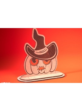 Σετ των 2 Intra απο ξύλο plywood 3mm-4mm πάχος - Halloween Jack O Lantern Decor Cut Laser Δίασταση 15x15 cm INTRAFABR-75901045